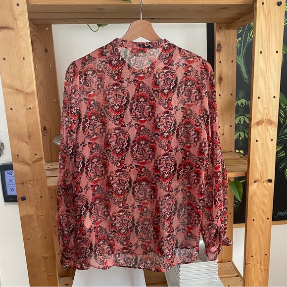 Boden Pink Red Floral Amalie Ruffle Blouse 4 - Picture 10 of 16